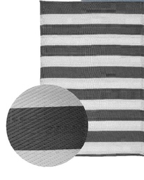 [230030774] Alfombra Exterior PP rayas BN 270x180cm