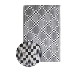 [230030787] Alfombra Exterior PP Negro/Beige 270x180cm