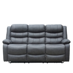 [230031153] Sofá reclinable 3 cuerpos eléctrico Siros gris