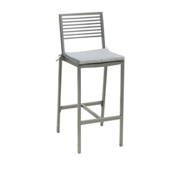 [230031205] Silla Bar Terraza 40X40X109 gris c/cojín Berna