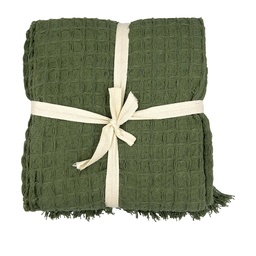 [230031287] Manta waffle verde 130x170cm