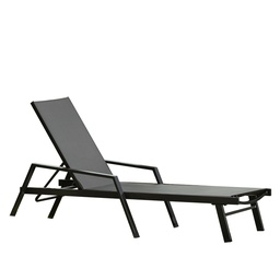 [230031760] Reposera con reposabrazos textileno gris 196x63cm