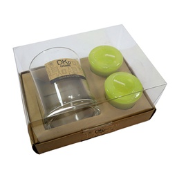 [230032182] Vela candelabro vidrio  verde 50gr 8cm