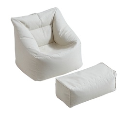 [230032279] Pouf Evan blanco + ottoman