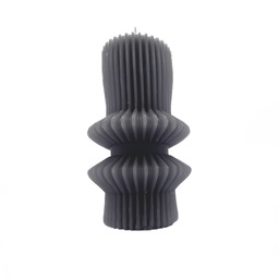 [230032820] Vela cilindro ondas negro 11cm