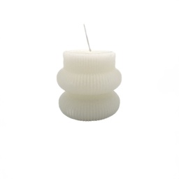 [230032821] Vela cilindro ondas  blanco 7cm