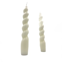 [230032830] Velas torcidas blanco 18cm set de 2
