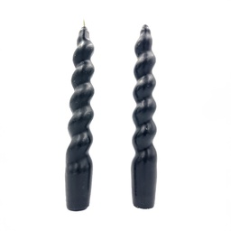 [230032831] Velas torcidas negro 18cm set de 2