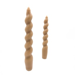 [230032832] Velas torcidas café 18cm set de 2