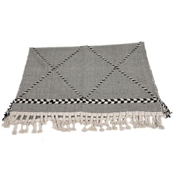 [230032964] Alfombra Boho rombos BN 160x230cm