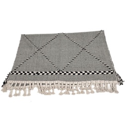 [230032965] Alfombra Boho rombos BN 200x300cm