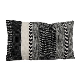 [230032982] Cojín Boho líneas BN 30x50cm