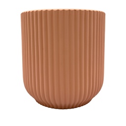 [230033104] Macetero ranurado rosa pálido 14cm