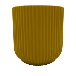 [230033105] Macetero ranurado mostaza 14cm