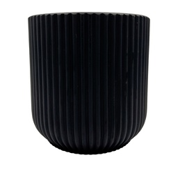 [230033108] Macetero ranurado negro 14cm