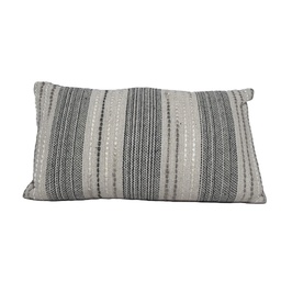 [230033808] Cojín gris tejido rayas 30x50cm 