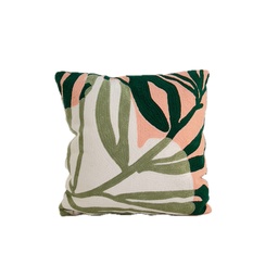 [230034217] Cojín 45x45cm bordado hojas  