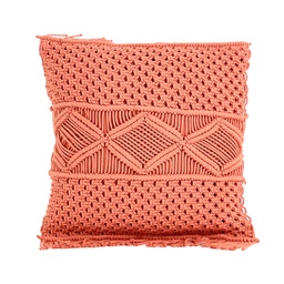 [230034226] Cojín macrame rosado 45x45cm
