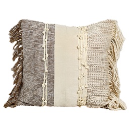 [230034228] Cojín boho beige flecos 45x45cm
