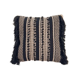 [230034234] Cojín boho grafito flecos 45x45cm