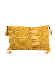[230034245] Cojín borlas amarillo/blanco con 30x50cm 