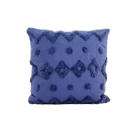 [230034254] Cojín algodón textura azul 45x45cm