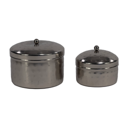 [230034362] Set 2 cajas deco plateadas