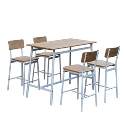[230035178] Juego Comedor bar 4 sillas Bruna blanco