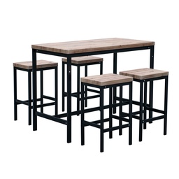 [230035180] Juego Comedor bar 4 sillas Tomasa negro