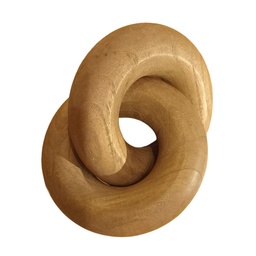 [230036699] Adorno madera doble 14x19cm Tostado