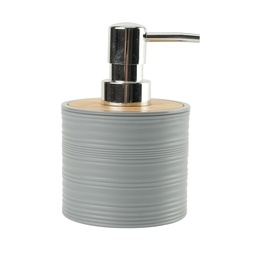 [230038696] Dispensador jabón plástico estriado gris bambú