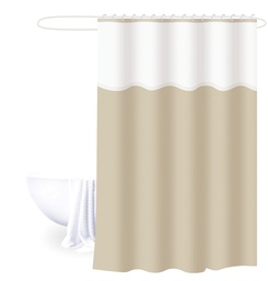 [230038738] Cortina baño PEVA blanco beige 180x180cm