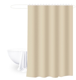 [230038739] Cortina baño beige liso 180x180cm