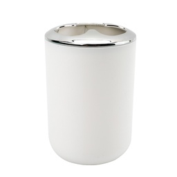 [230038749] Porta cepillo dientes plástico plateado blanco