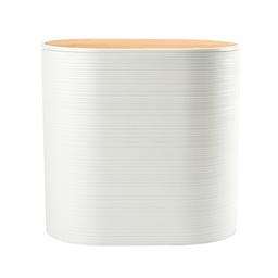 [230038760] Papelero plástico estriado blanco