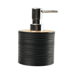 [230038783] Dispensador jabón plástico estriado negro bambú