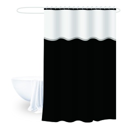 [230038796] Cortina baño PEVA negro 180x180cm