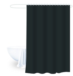 [230038797] Cortina baño negro liso 180x180cm