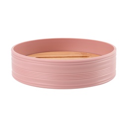 [230038846] Jabonera plástico estriado rosado bambú