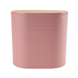 [230038848] Papelero plástico estriado rosado