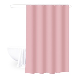 [230038856] Cortina baño rosado liso 180x180cm