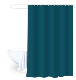 [230038916] Cortina baño turquesa liso 180x180cm