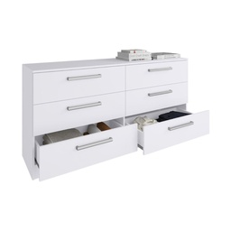 [230040569] Cómoda Laura 6 cajones blanco