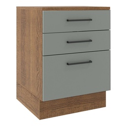 [230040606] Base cocina Agata gris 3 cajones 60cm