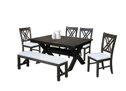 [230040648] Juego comedor 4 sillas + banca Sohag beige