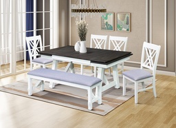 [230040654] Juego comedor extensible 4 sillas +  banca Cairo