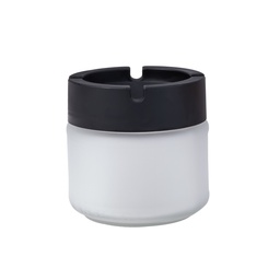 [230040878] Cenicero de vidrio blanco/negro 300ml