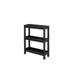[230040891] Carro plástico negro 3 niveles 37x24,5x65,7cm
