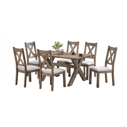 [230041619] Juego comedor 6 sillas Rustic Hevea