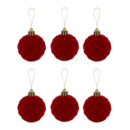 [230042142] Bola navidad velvet 6cm 6pcs burdeo